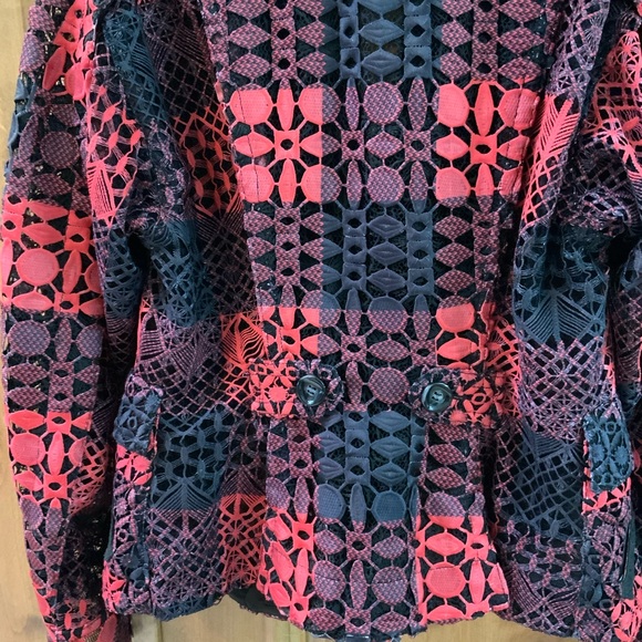 Byron Lars Red and Black Lace Jacket…size 8 - Picture 4 of 7